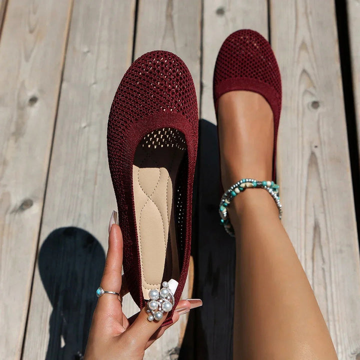 Ainsley | Women's Orthopaedic Walking Shoes, Anti-Slip Shoe | The Shrader Sisters | Burgundy