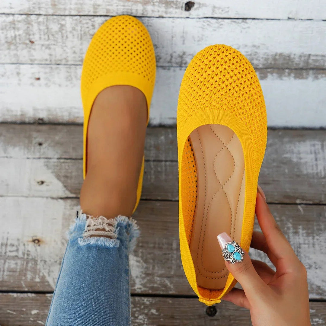 Ainsley | Women's Orthopaedic Walking Shoes, Anti-Slip Shoe | The Shrader Sisters | Yellow