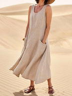 Alannah | Women's Lightweight Cotton Dress with Pockets, Relaxed Everyday Dress | The Shrader Sisters