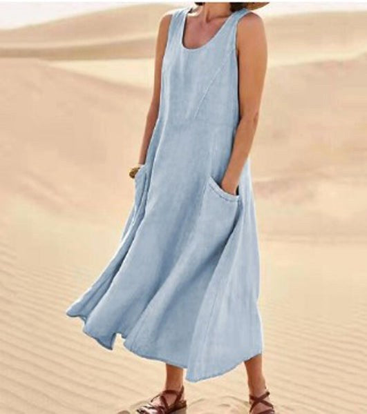Alannah | Women's Lightweight Cotton Dress with Pockets, Relaxed Everyday Dress | The Shrader Sisters