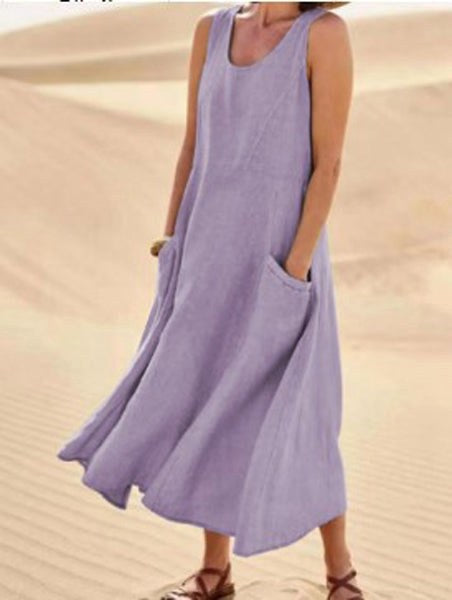 Alannah | Women's Lightweight Cotton Dress with Pockets, Relaxed Everyday Dress | The Shrader Sisters