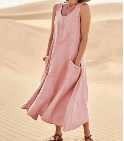 Alannah | Women's Lightweight Cotton Dress with Pockets, Relaxed Everyday Dress | The Shrader Sisters
