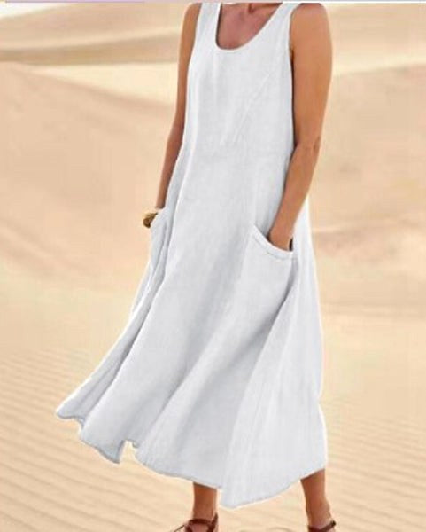 Alannah | Women's Lightweight Cotton Dress with Pockets, Relaxed Everyday Dress | The Shrader Sisters