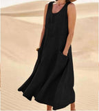 Alannah | Women's Lightweight Cotton Dress with Pockets, Relaxed Everyday Dress | The Shrader Sisters