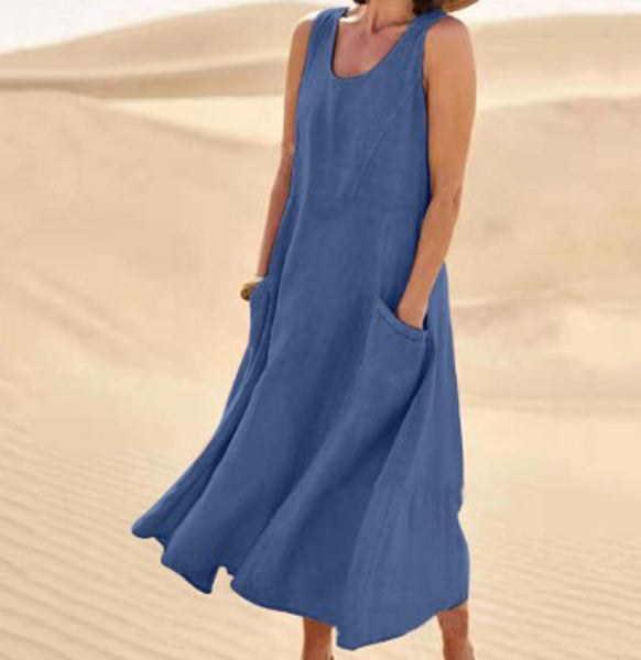 Alannah | Women's Lightweight Cotton Dress with Pockets, Relaxed Everyday Dress | The Shrader Sisters