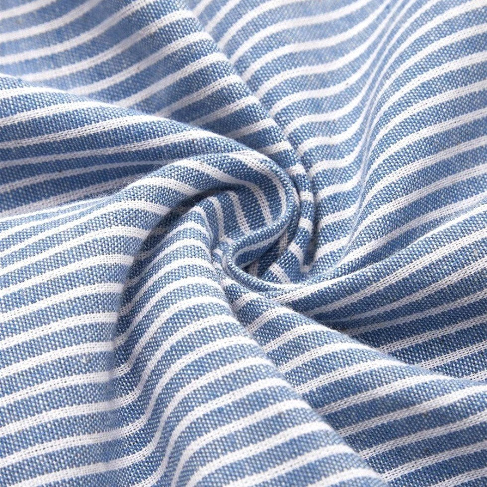 Alannah | Women's Striped Midi Dress with Button Details, Relaxed Midi Dress | The Shrader Sisters