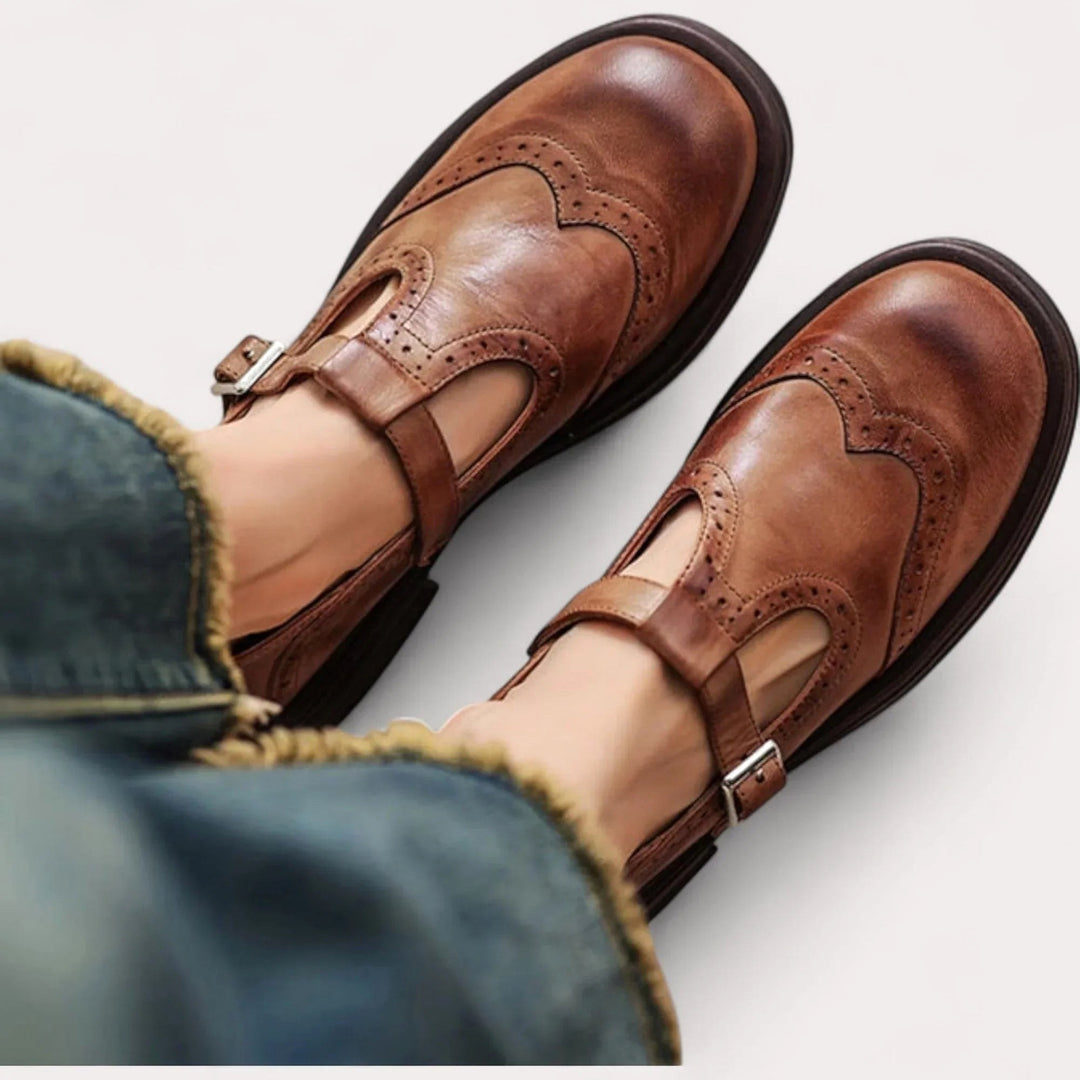 Amber | Women's Orthopedic Mary Jane Shoes - Brown