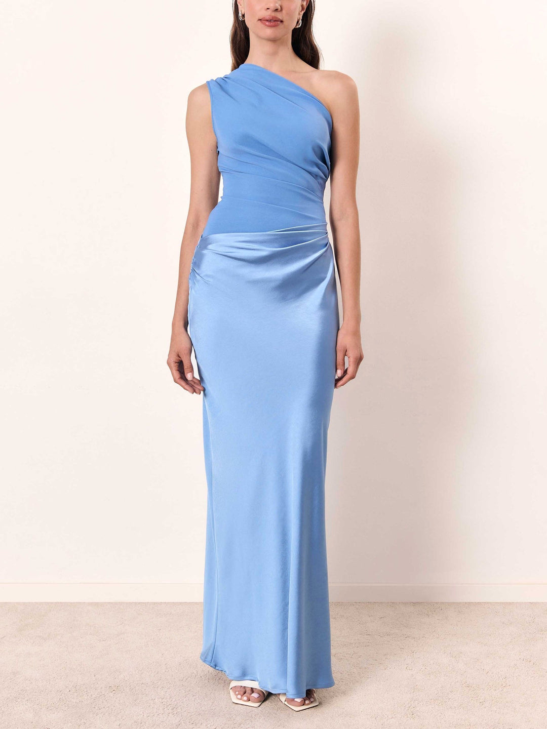 Amelia | Women's One-Shoulder Pleated Maxi Dress - image 9