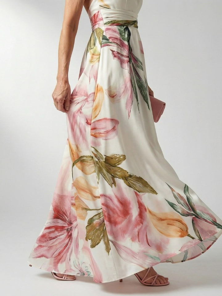 Amiel | Women's Sleeveless Floral Maxi Dress - Pink