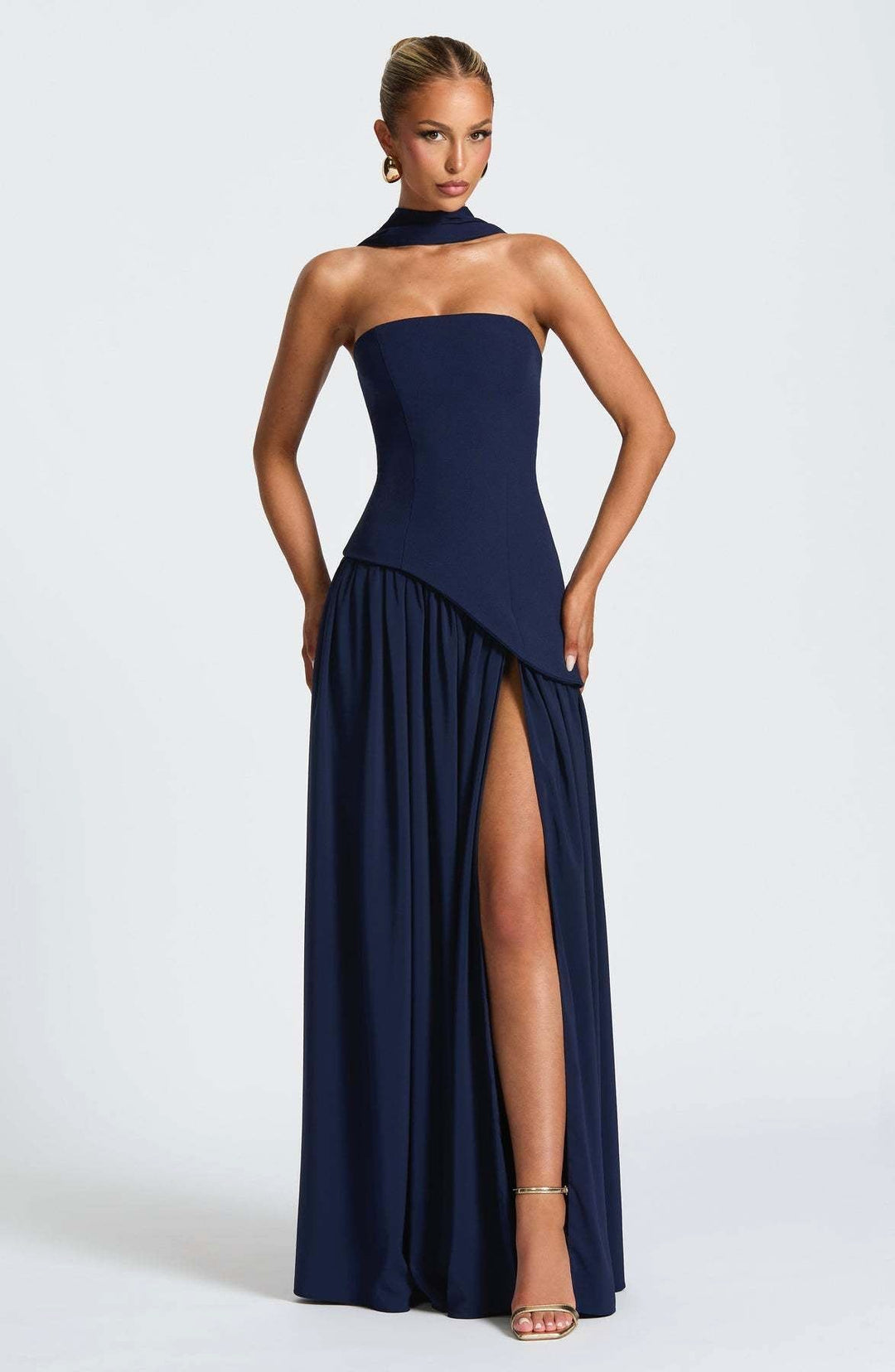 Anika | Women's Lace Corset Maxi Dress, Flowing Chiffon Evening Dress | The Shrader Sisters
