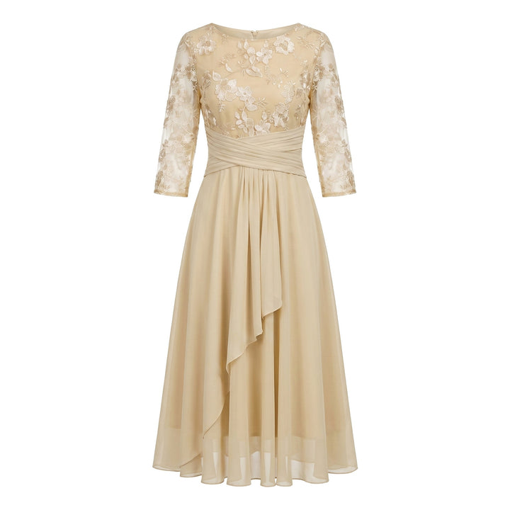 Annalise | Women's Floral Lace Chiffon Midi Dress - image 5