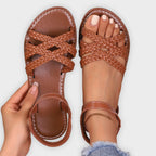 April | Women's Handmade Lightweight Sandals, Summer Everyday Sandals | The Shrader Sisters | Brown