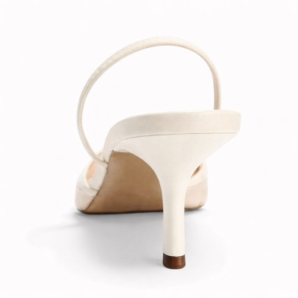 Ariella | Women's Embroidered Mesh Mule Heels, Pointed Toe Occasion Heels | The Shrader Sisters | Pink