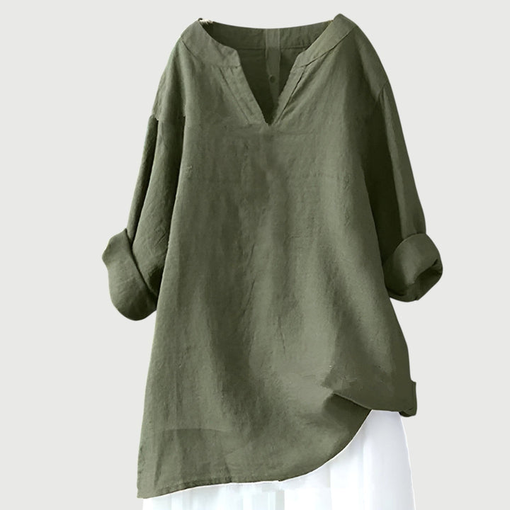 Ashley | Women's Airy Relaxed Short Sleeve Top - Green