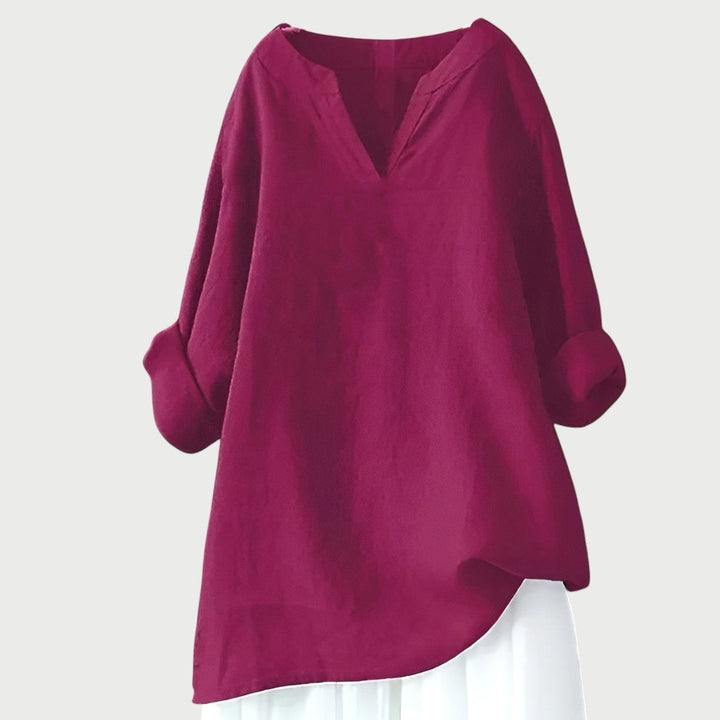 Ashley | Women's Airy Relaxed Short Sleeve Top - Purple