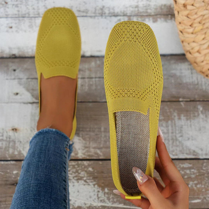 Ashlyn | Women's Lightweight Orthopedic Slip-On Shoes, Comfortable Walking Shoes | The Shrader Sisters | Yellow