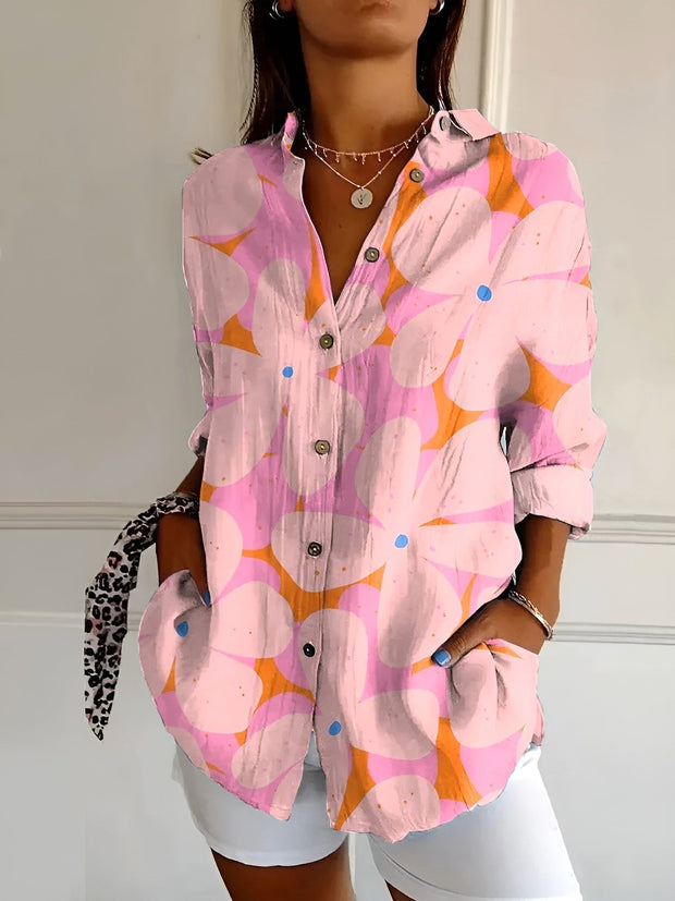 Aubrey | Women's Printed Fluid Shirt, Relaxed Fit Blouse | The Shrader Sisters