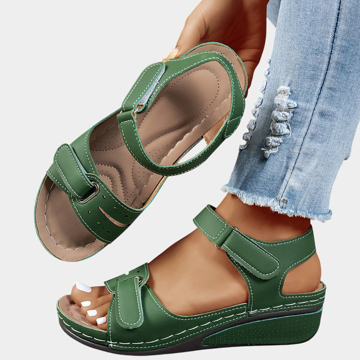 Ava | Women's Comfortable Flat Sandals - Green
