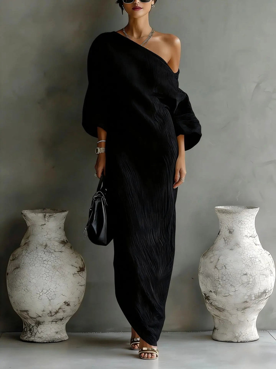 Avery | Women's Linen One-Shoulder Asymmetrical Dress - image 7