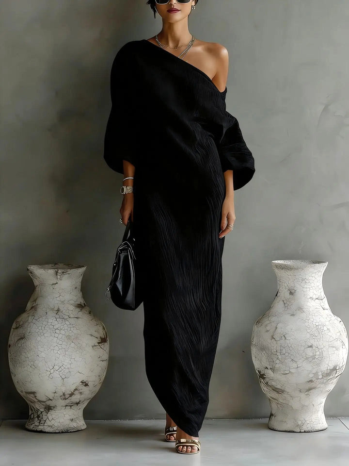 Avery | Women's Linen One-Shoulder Asymmetrical Dress - image 7