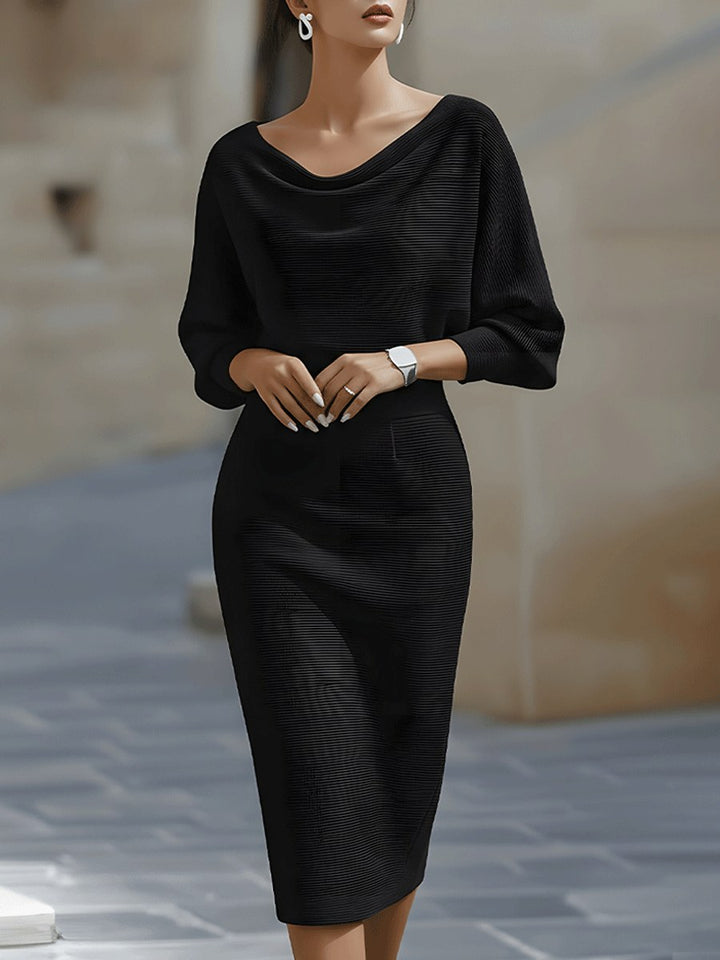 Avery | Women's Luxurious Midi Dress - Gray