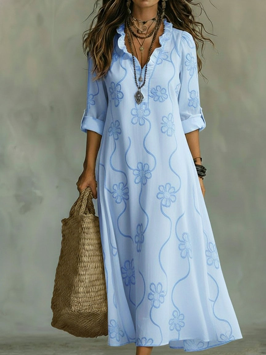 Avery | Women's Retro Trapeze Dress with Ruffle Collar, Flattering Summer Dress for Holidays and Everyday Wear, Flattering Summer Dress for Holidays and Everyday Wear - image 6