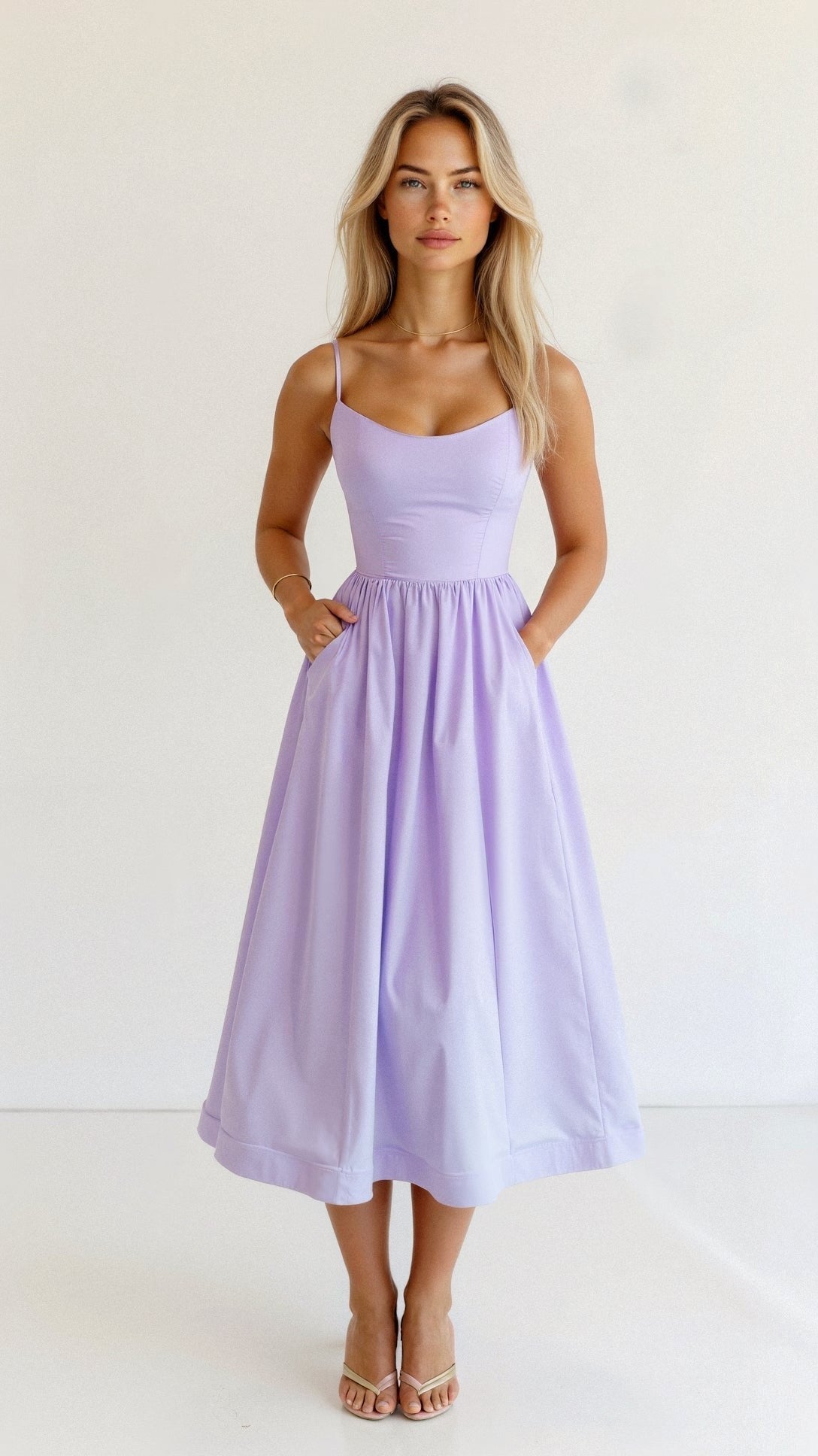 Avery | Women's Sleeveless Midi Dress, Flattering Summer Dress for Holidays and Everyday Wear, Flattering Summer Dress for Holidays and Everyday Wear - image 6