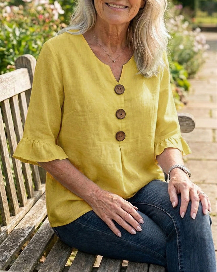 Grace | Cotton Linen Button-Up Shirt