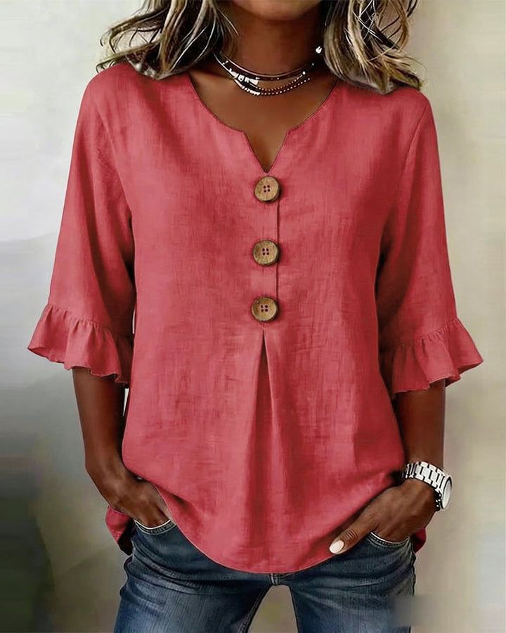 Grace | Cotton Linen Button-Up Shirt