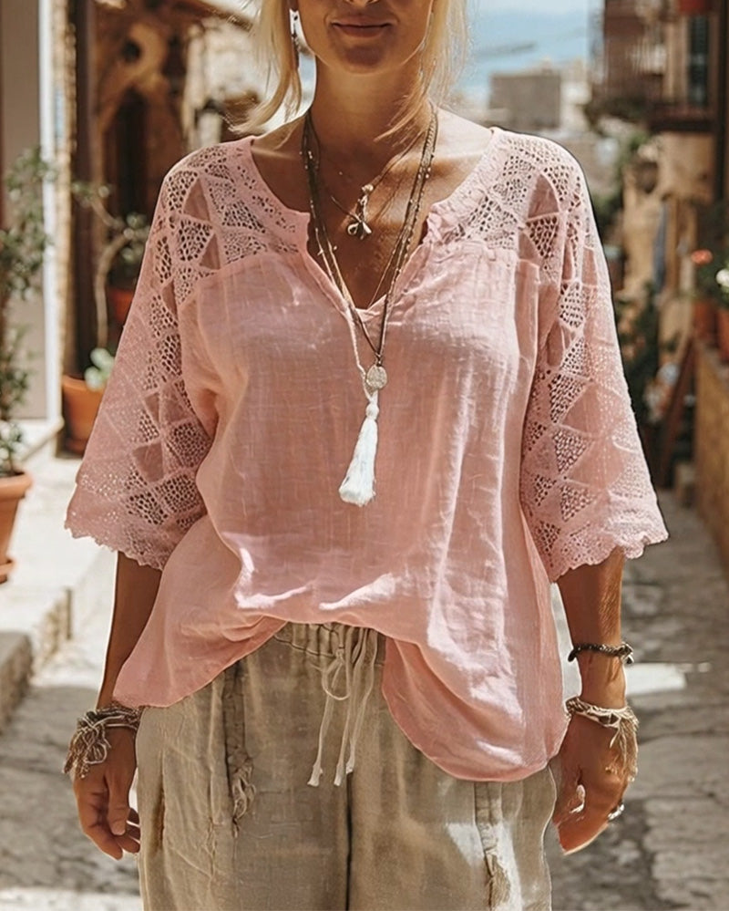 Avery | V-Neck Panel Blouse