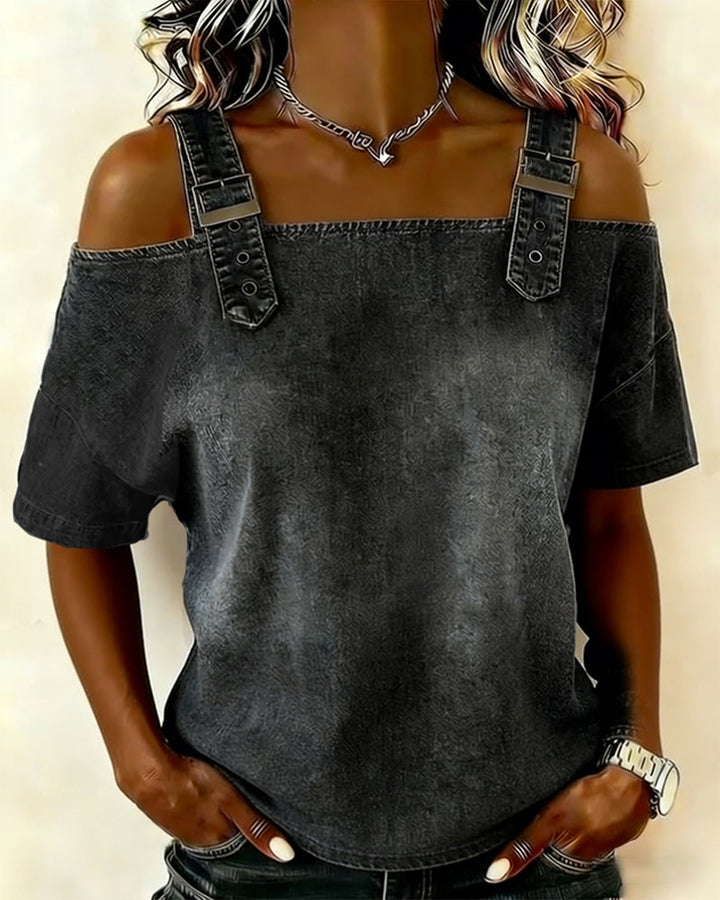 Avery | Off-Shoulder Denim Top