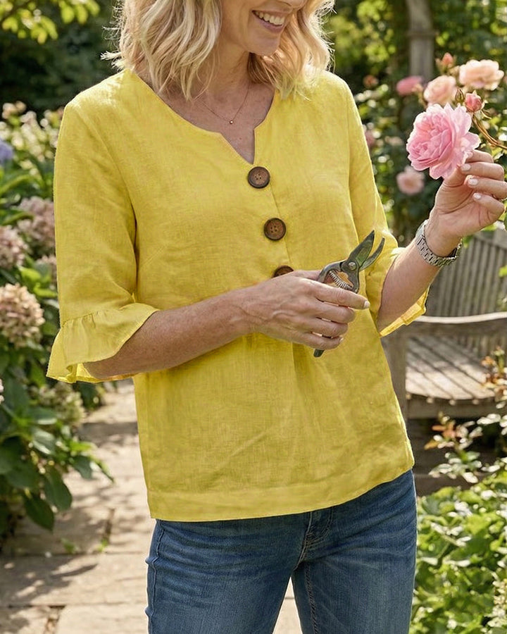 Grace | Cotton Linen Button-Up Shirt