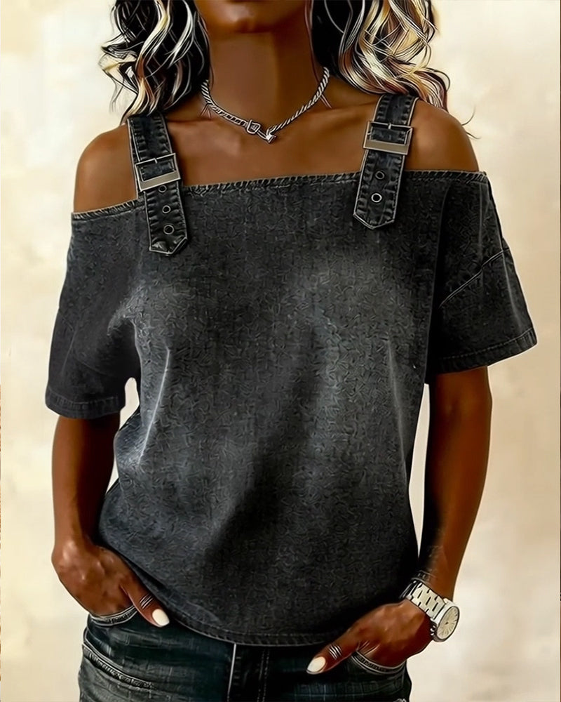 Avery | Off-Shoulder Denim Top
