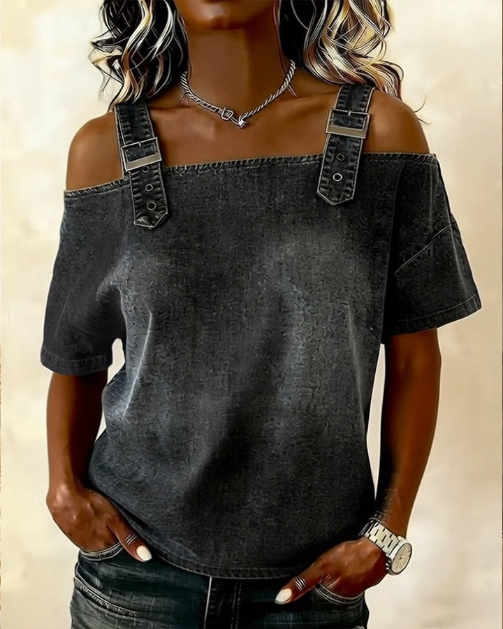 Avery | Off-Shoulder Denim Top