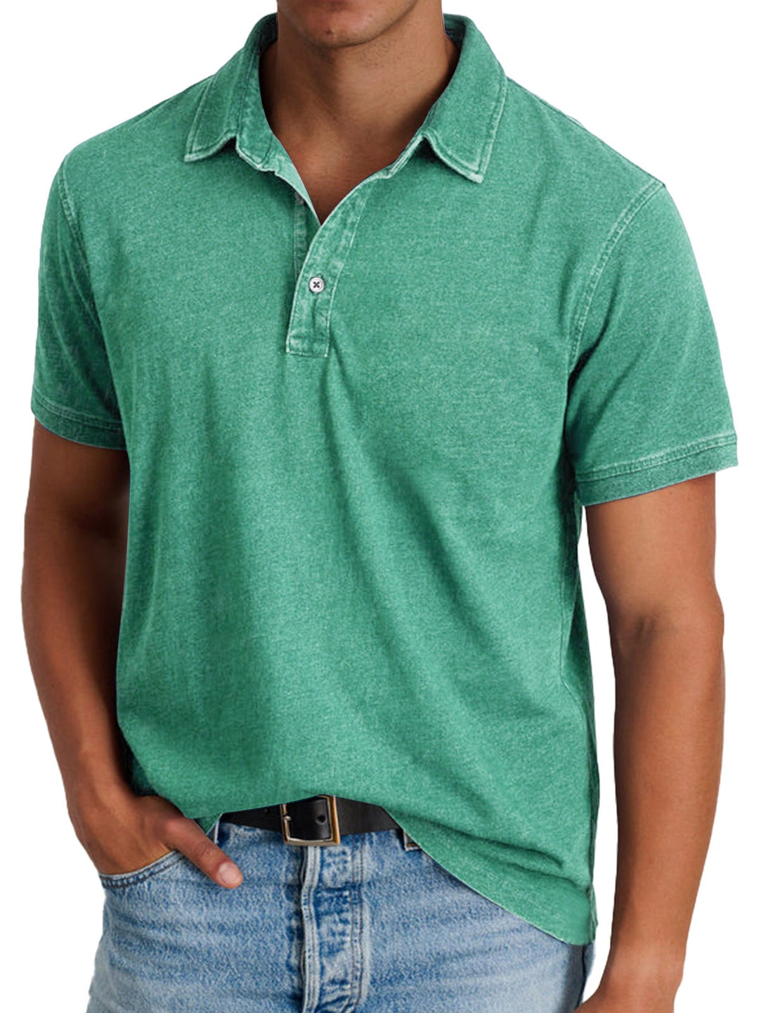 Banjo | Men's Classic Polo Shirt, Refined Heritage Polo Shirt | The Shrader Sisters | Green