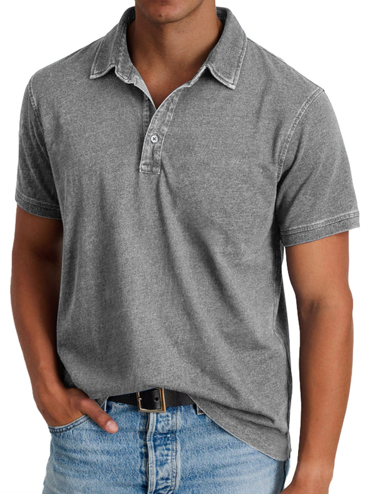 Banjo | Men's Classic Polo Shirt, Refined Heritage Polo Shirt | The Shrader Sisters | Grey
