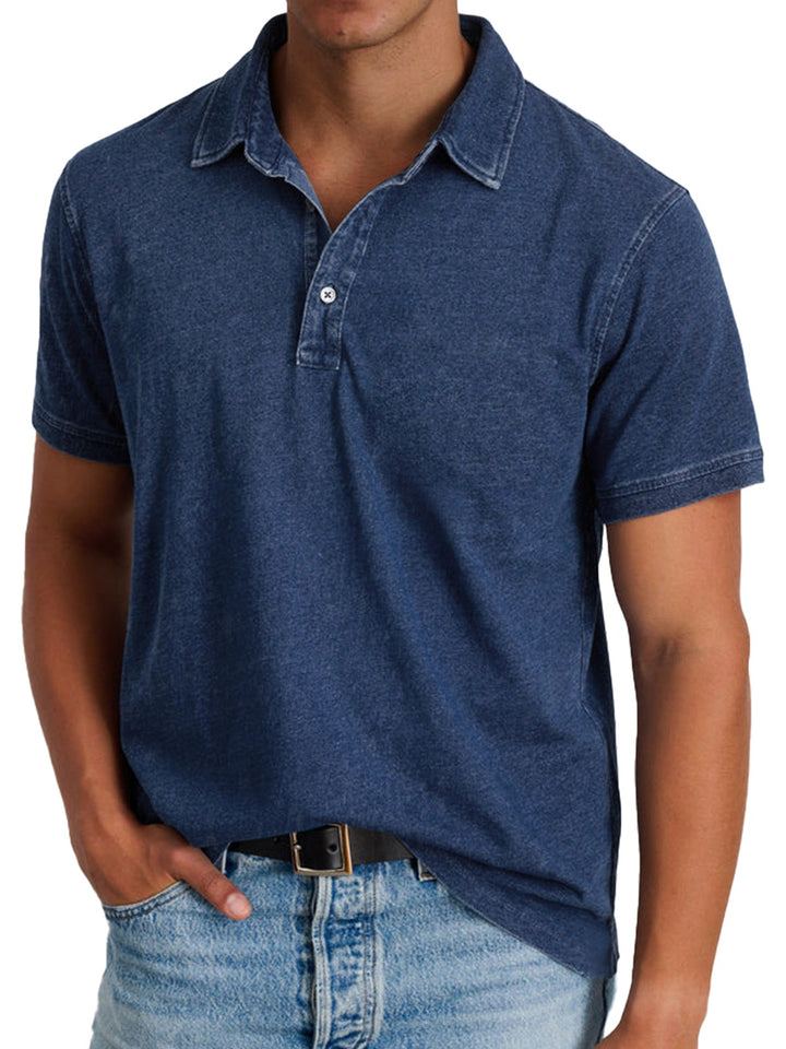 Banjo | Men's Classic Polo Shirt, Refined Heritage Polo Shirt | The Shrader Sisters | Navy Blue