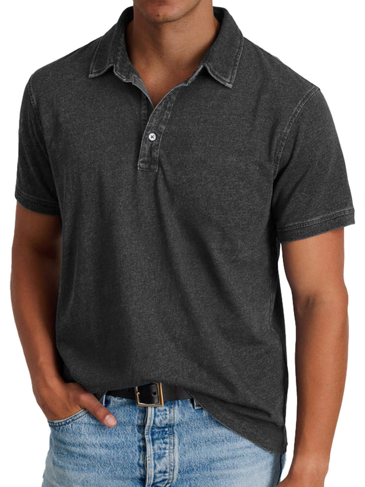 Banjo | Men's Classic Polo Shirt, Refined Heritage Polo Shirt | The Shrader Sisters | Black