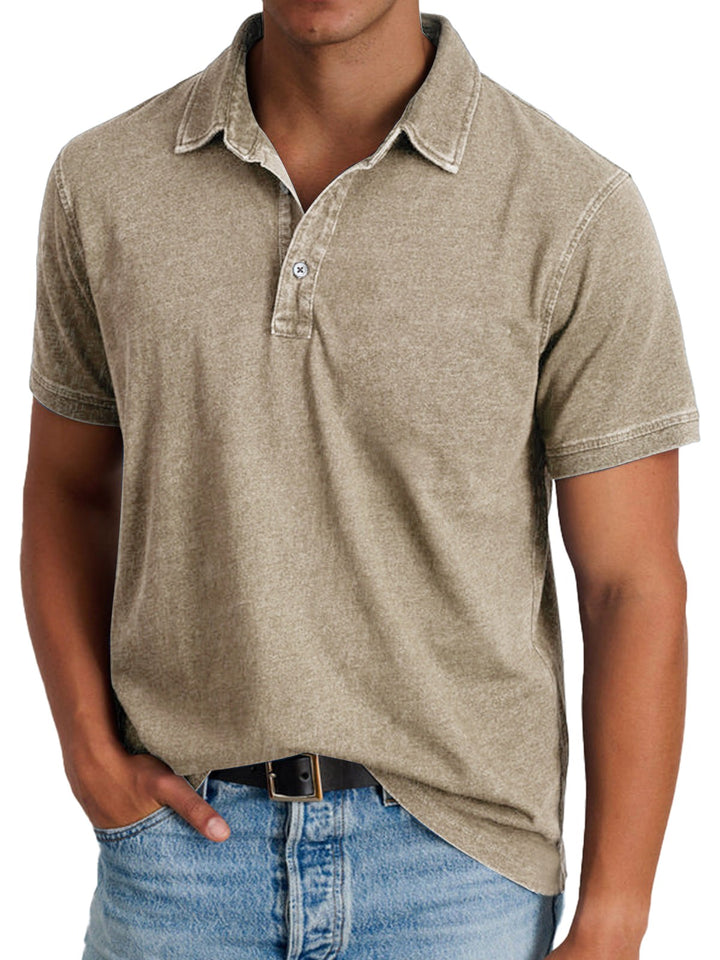 Banjo | Men's Classic Polo Shirt, Refined Heritage Polo Shirt | The Shrader Sisters | Khaki