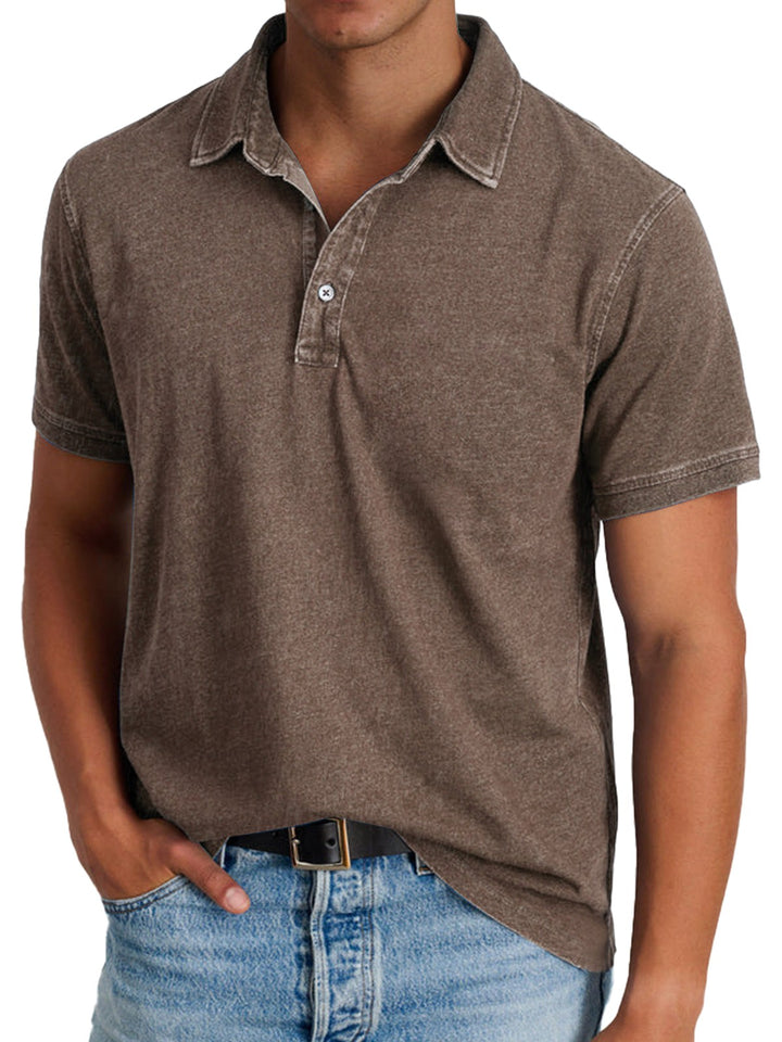Banjo | Men's Classic Polo Shirt, Refined Heritage Polo Shirt | The Shrader Sisters | Brown