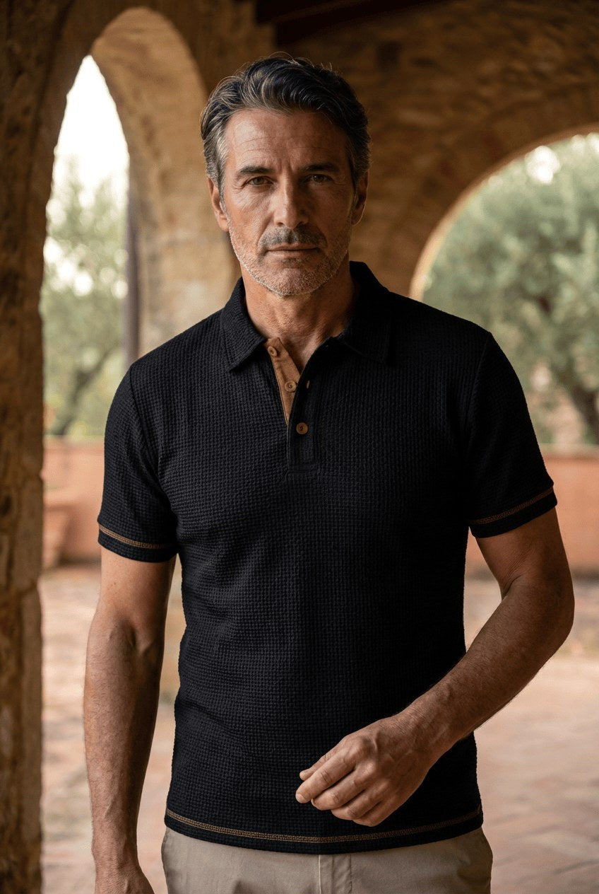Baxter | Men's Breathable Modern Polo Shirt, Lightweight Smart-Casual Top | The Shrader Sisters | White