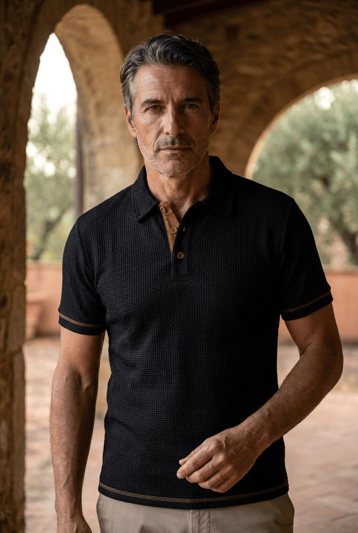 Baxter | Men's Breathable Modern Polo Shirt, Lightweight Smart-Casual Top | The Shrader Sisters | White