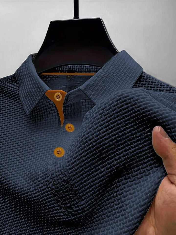 Baxter | Men's Breathable Modern Polo Shirt, Lightweight Smart-Casual Top | The Shrader Sisters | Light Blue
