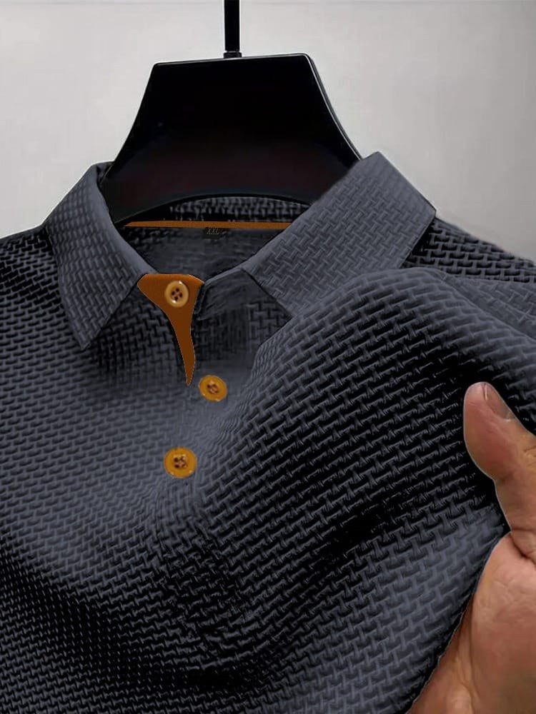Baxter | Men's Breathable Modern Polo Shirt, Lightweight Smart-Casual Top | The Shrader Sisters | Blue