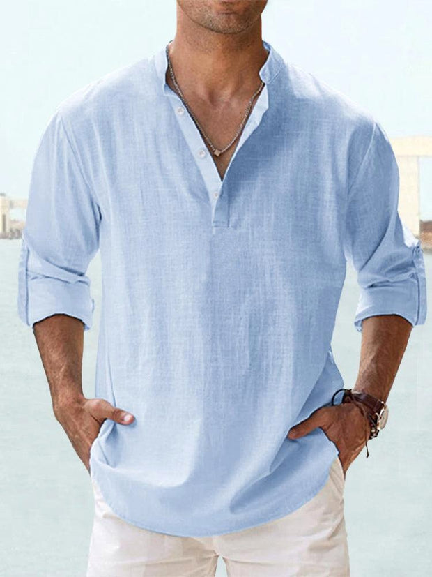 Beau | Men's Breathable Button-Up Shirt, Smart Tailored Shirt | The Shrader Sisters | Blue