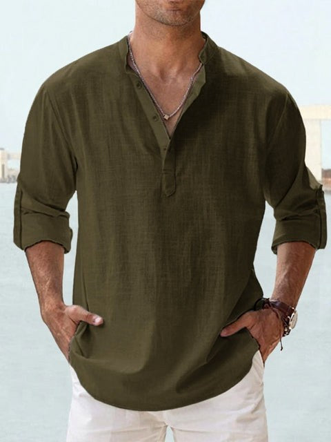 Beau | Men's Breathable Button-Up Shirt, Smart Tailored Shirt | The Shrader Sisters | Dark Green