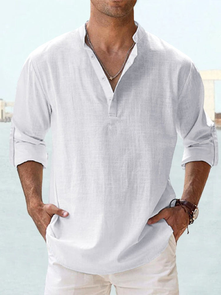 Beau | Men's Breathable Button-Up Shirt, Smart Tailored Shirt | The Shrader Sisters | White