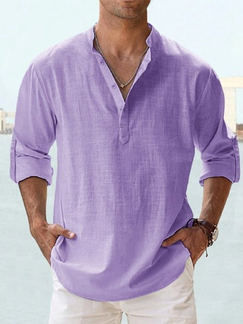 Beau | Men's Breathable Button-Up Shirt, Smart Tailored Shirt | The Shrader Sisters | Purple