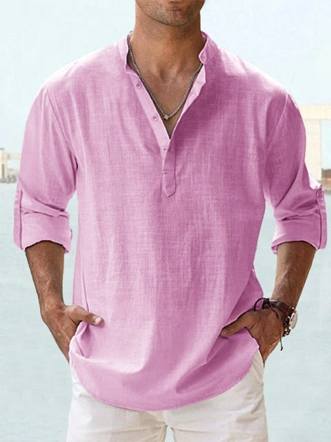 Beau | Men's Breathable Button-Up Shirt, Smart Tailored Shirt | The Shrader Sisters | Light Pink