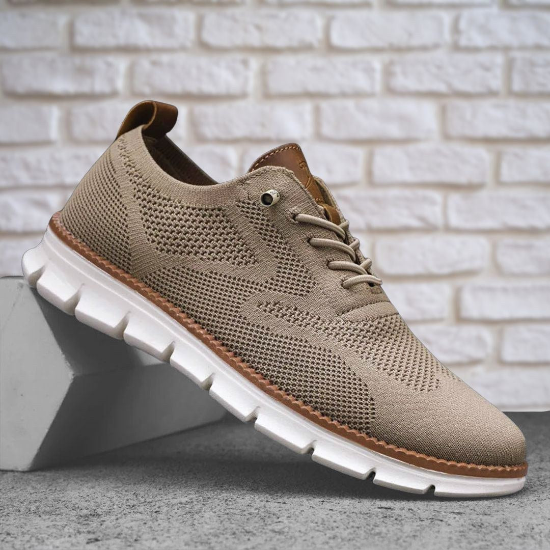Beau | Men's Orthopedic Walking Shoes, Wide Toe Box Support Shoes | The Shrader Sisters | Brown